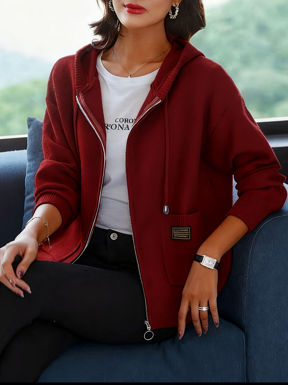 Cozy Zip-Up Hooded Cardigan