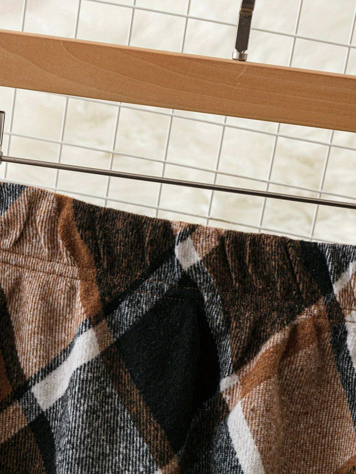 Flared A-Line Plaid Skirt