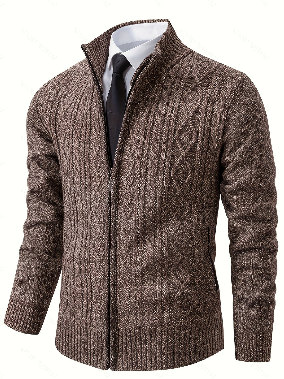 Textured Full-Zip Cardigan