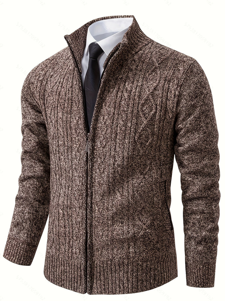 Textured Full-Zip Cardigan