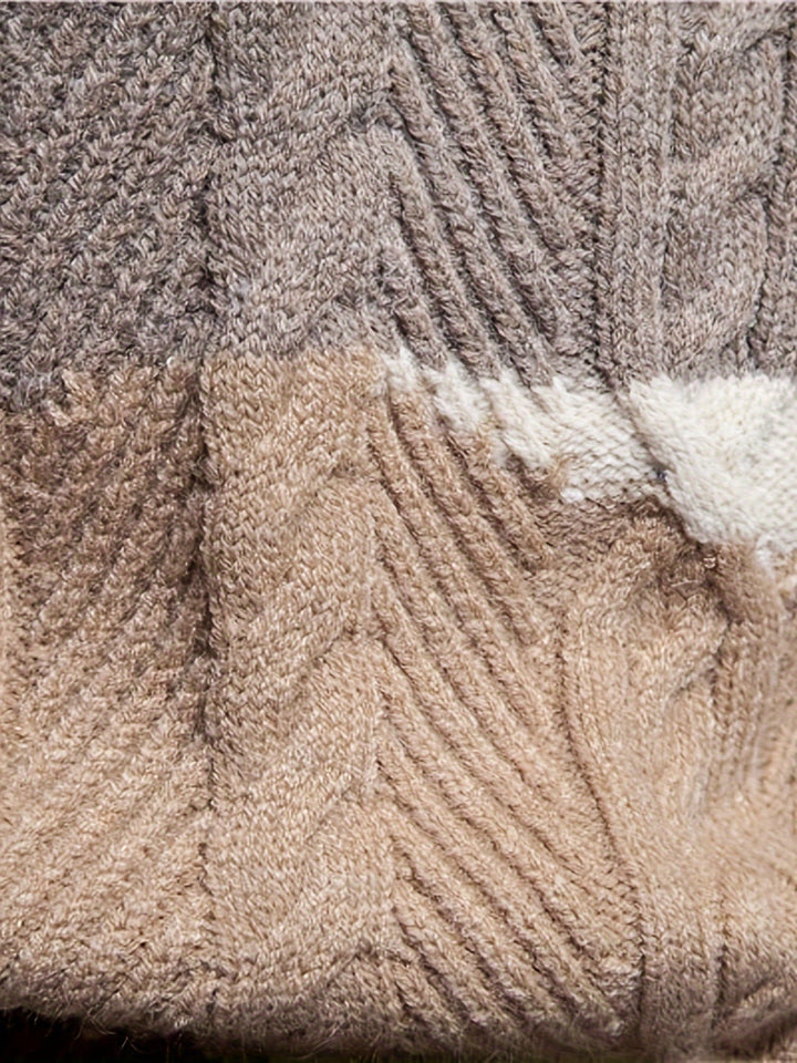 Textured Color-Block Sweater