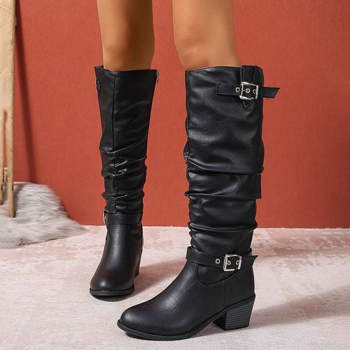 Slouch Buckle Tall Boots