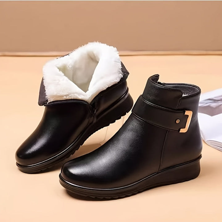 Cozy Buckle Ankle Boots