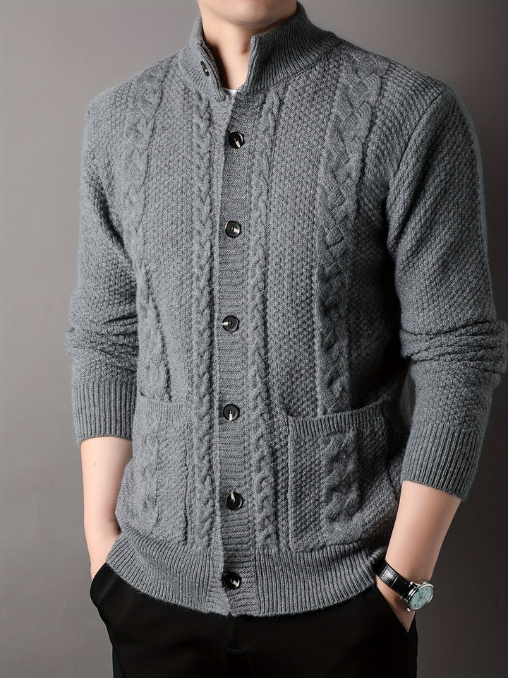 Textured Button-Front Cardigan