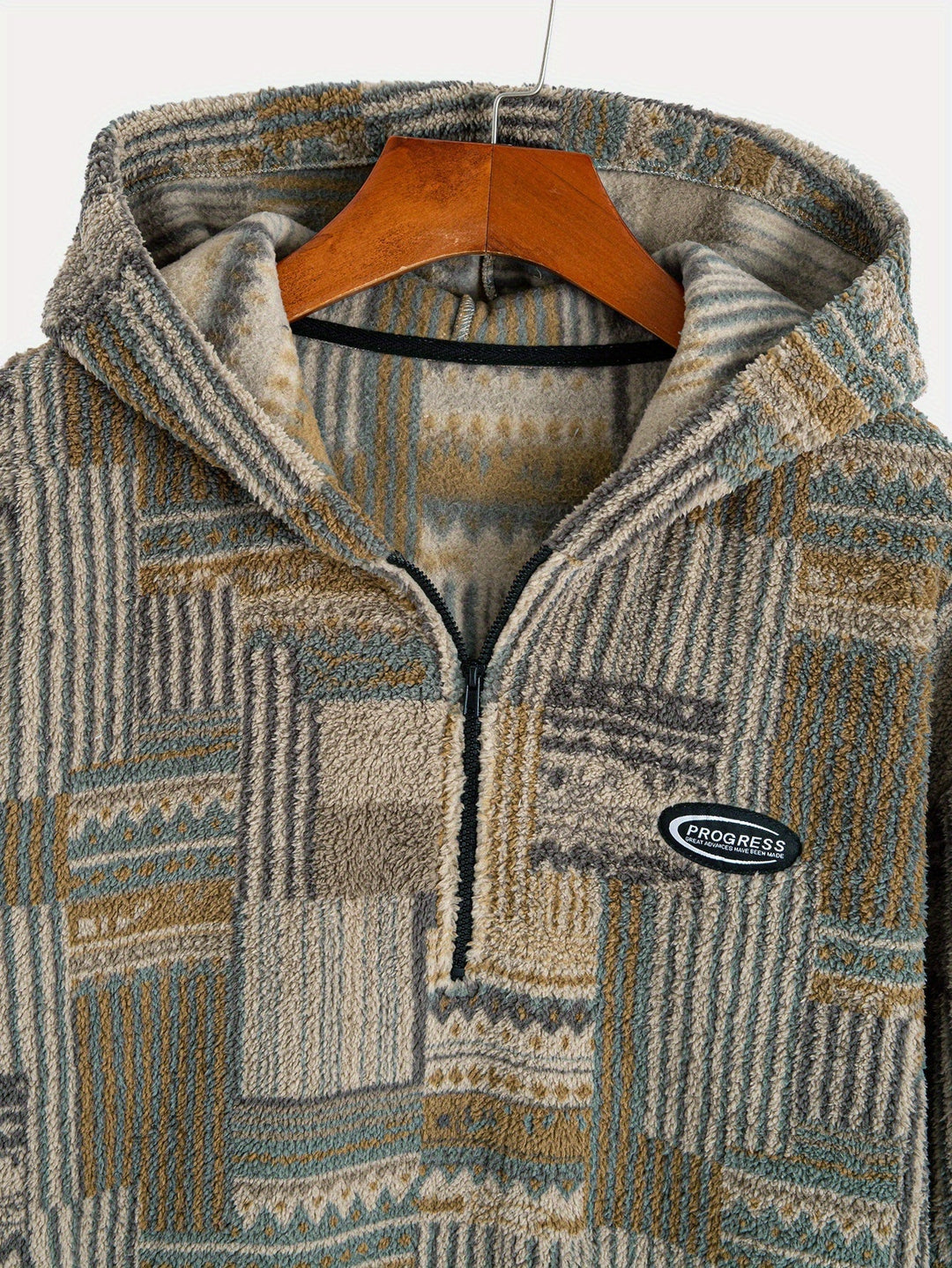 Patterned Quarter-Zip Sweater