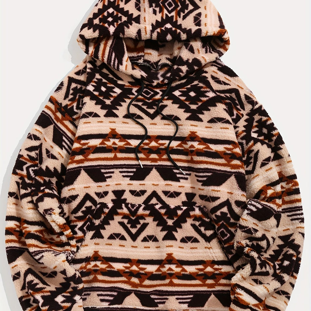 Patterned Hooded Sweatshirt
