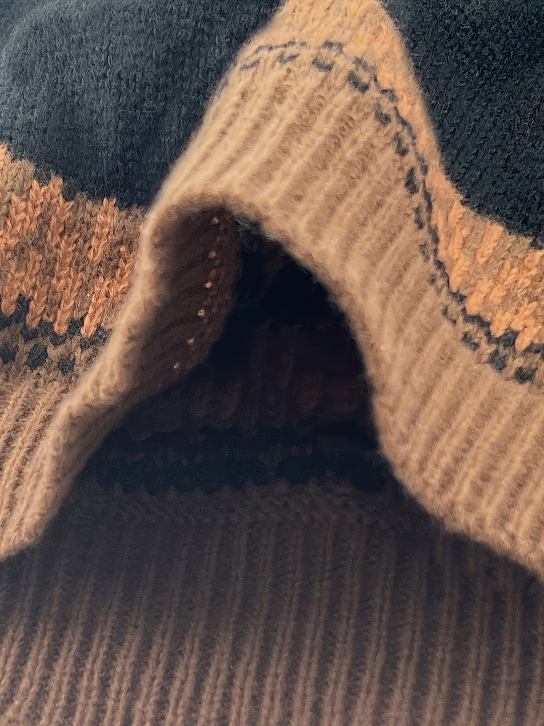 Chunky Jacquard Round Neck Sweater