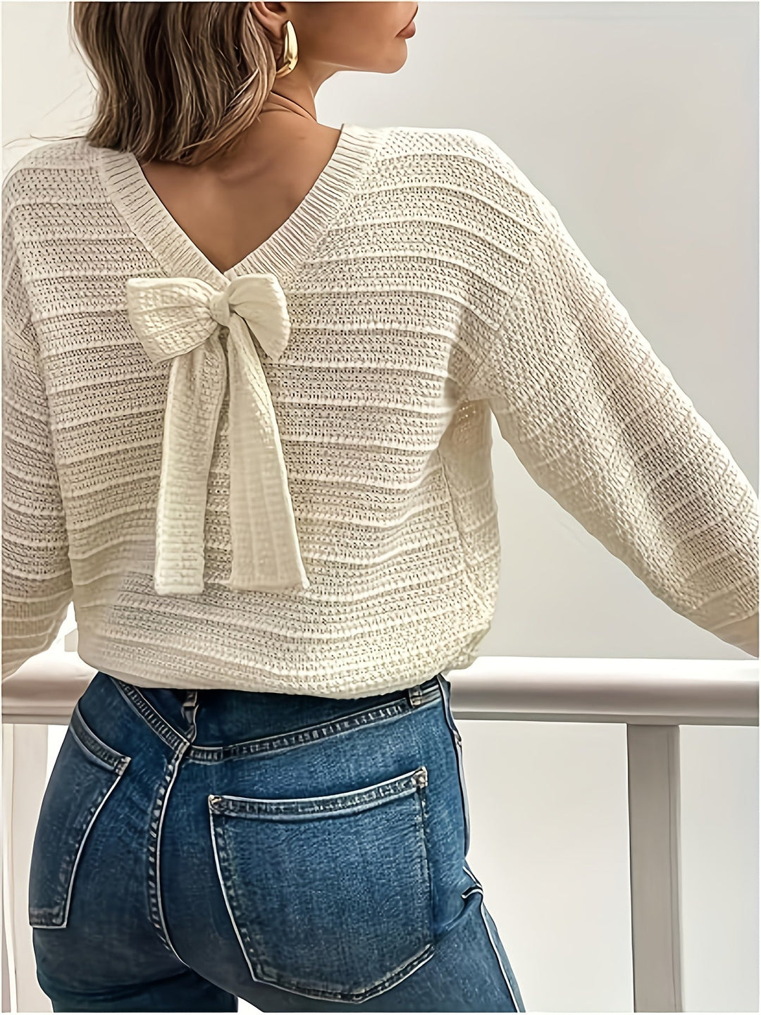 Bow-Detail Knit Sweater