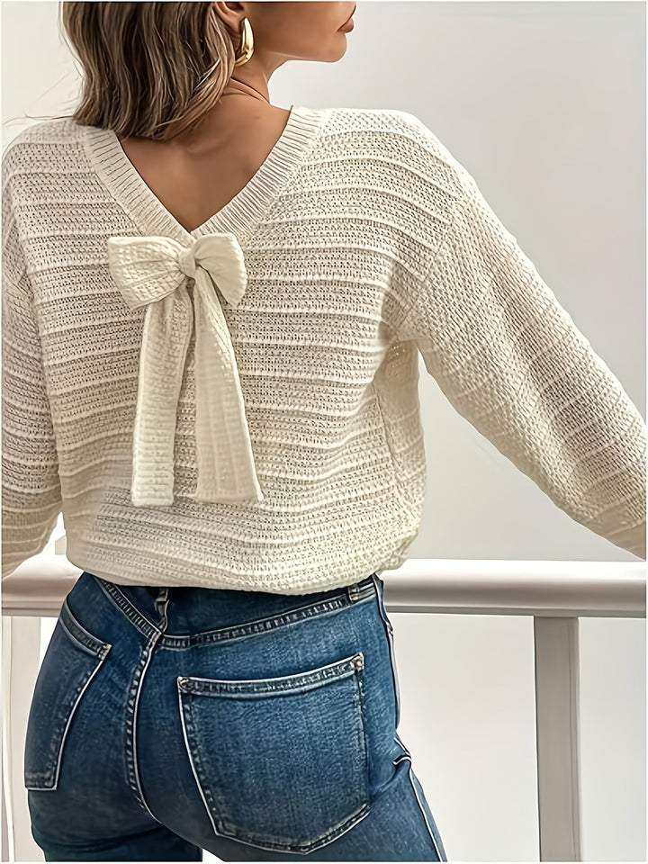 Bow-Detail Knit Sweater
