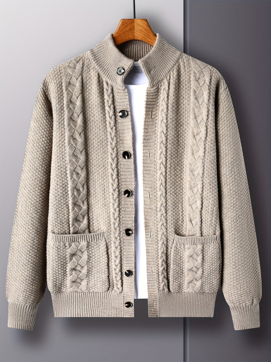 Textured Button-Front Cardigan