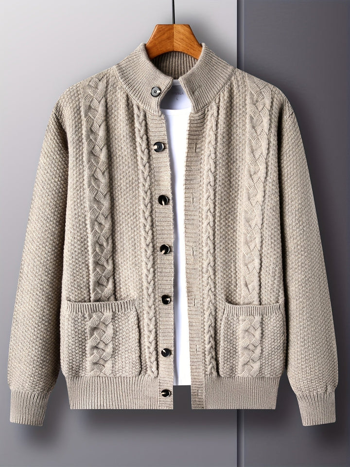 Textured Button-Front Cardigan