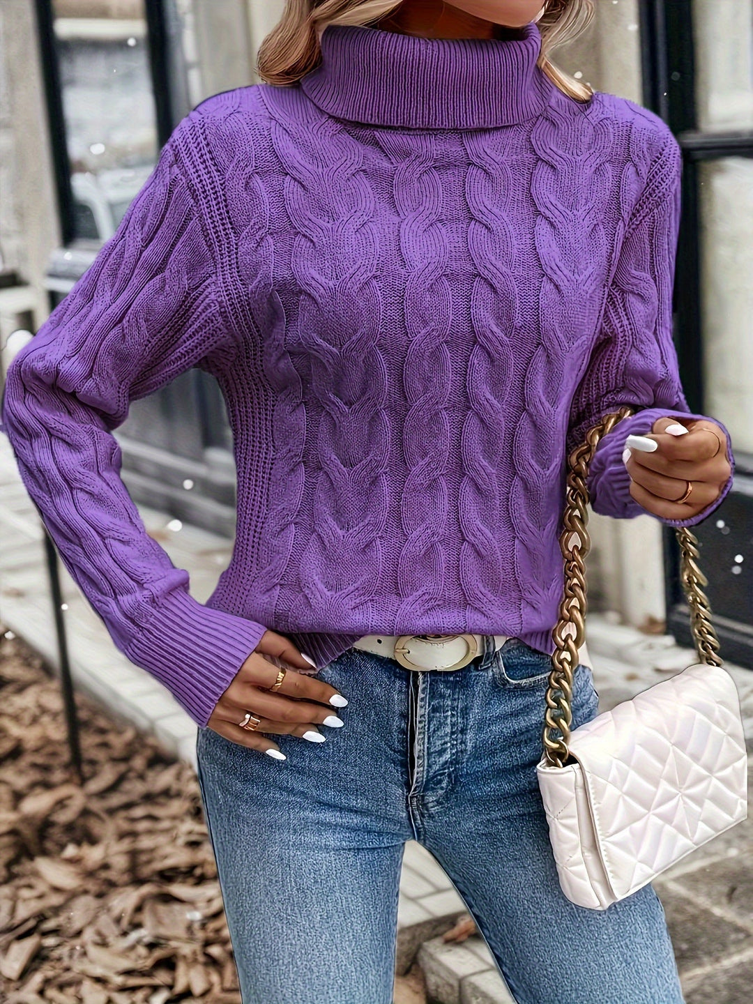 Cozy Cable-Knit Turtleneck Sweater