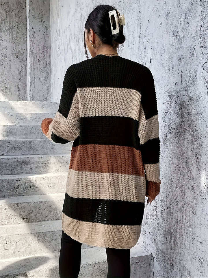 Colorblock Longline Cardigan