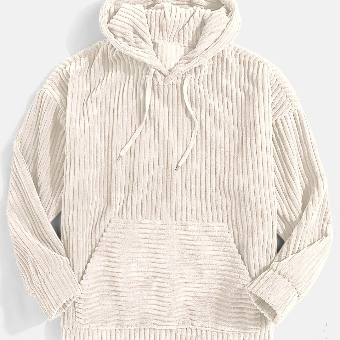 Ribbed Pullover Hoodie