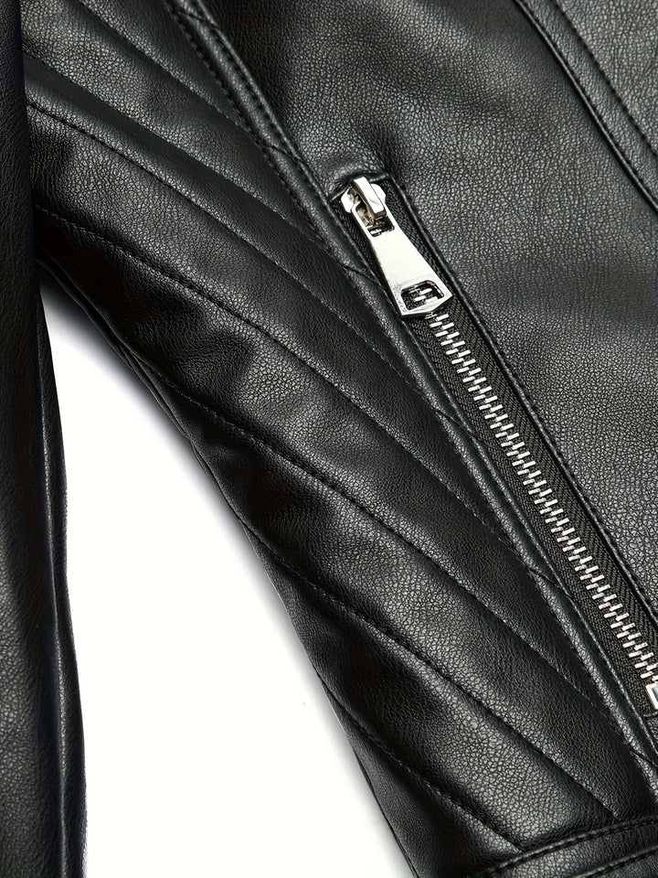 Sculpted Zip-Front Moto Jacket
