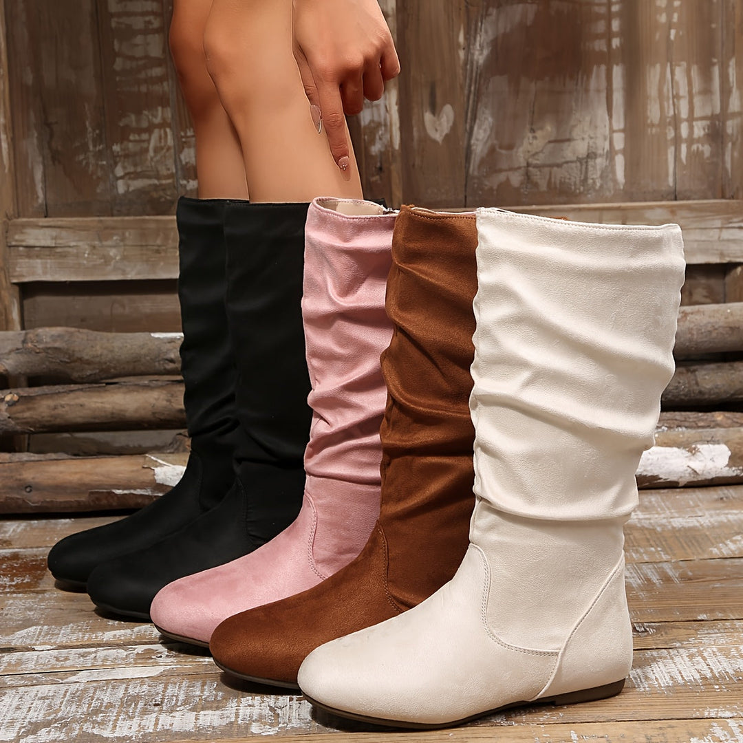 Slouched Mid-Calf Boots