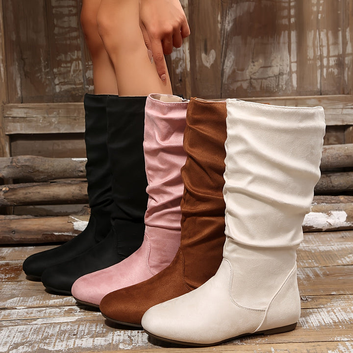 Slouched Mid-Calf Boots