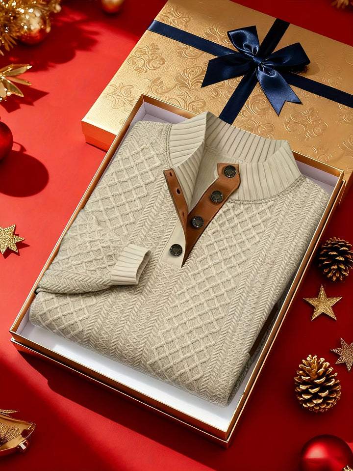 Textured Stand-Collar Sweater