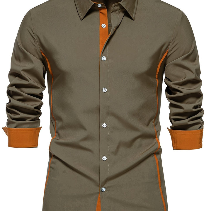 Contrast Trim Button-Up Shirt