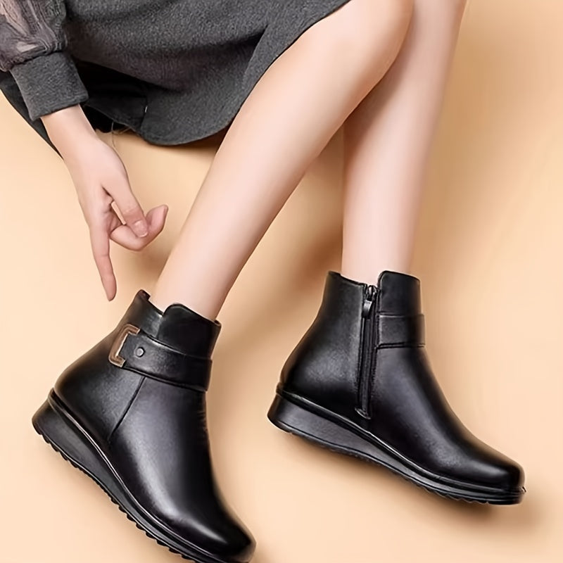 Cozy Buckle Ankle Boots