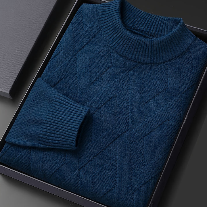 Textured Mock-Neck Sweater