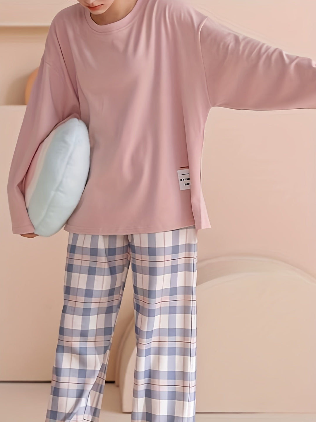 Relaxed Plaid Two-Piece Set