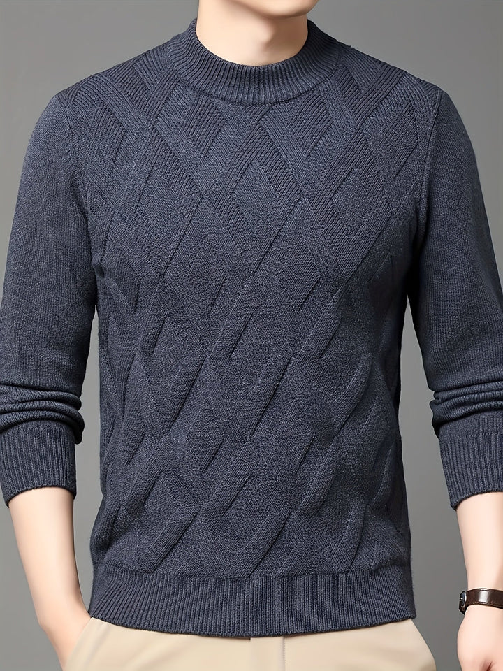 Textured Mock-Neck Sweater