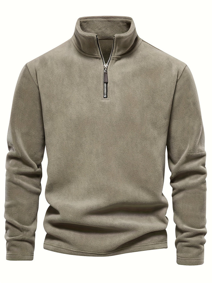 Half-Zip Stand-Collar Pullover