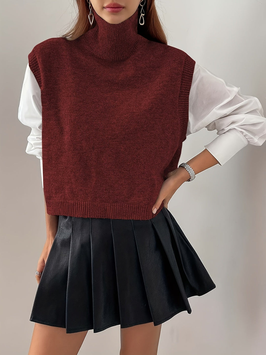 High-Neck Sweater Vest