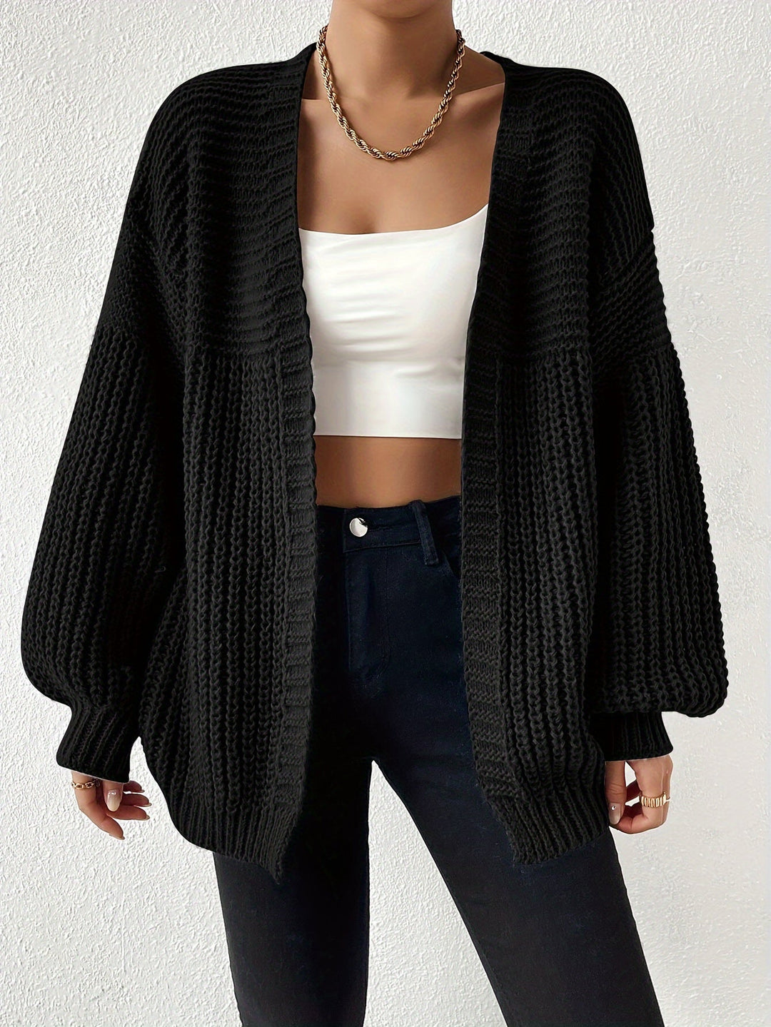 Relaxed Chunky-Knit Cardigan