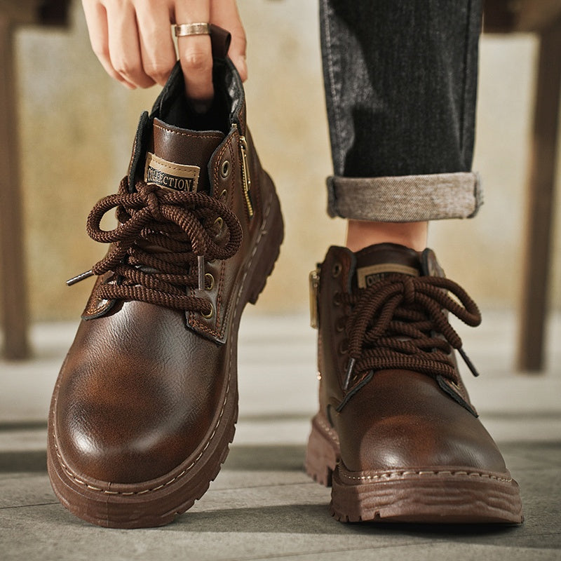 Rugged Lace-Up Ankle Boots