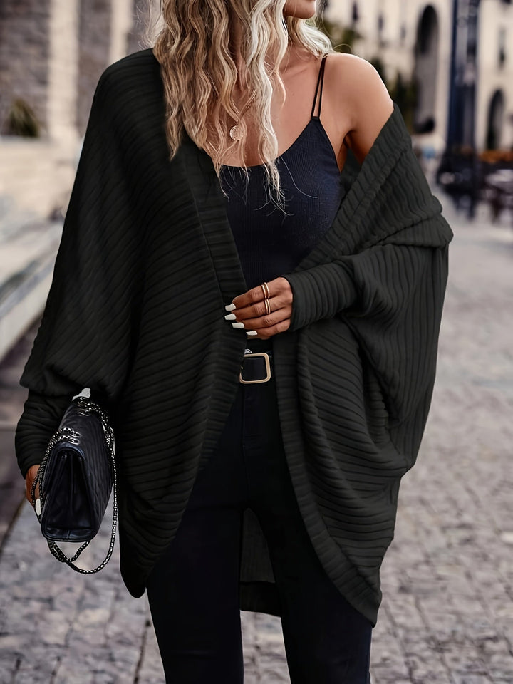 Relaxed Open-Front Cardigan