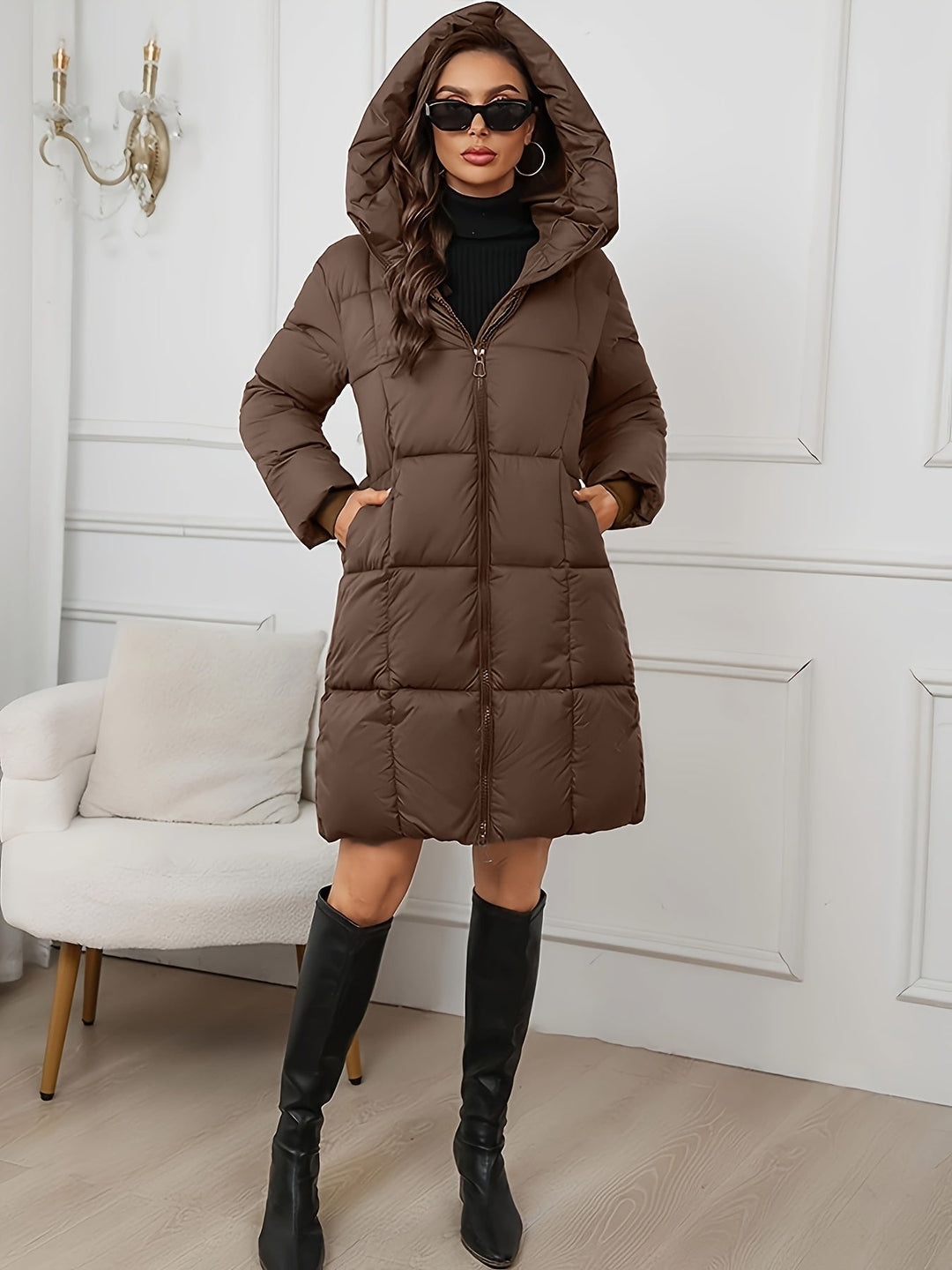 Hooded Longline Puffer Coat