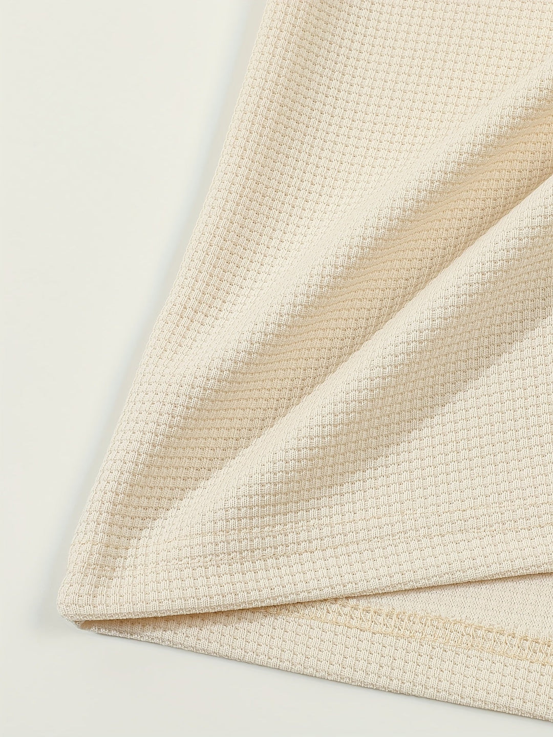Textured Long Sleeve Henley Shirt