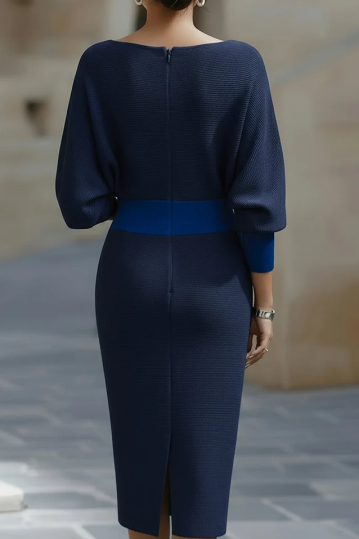 Draped Batwing Midi Dress
