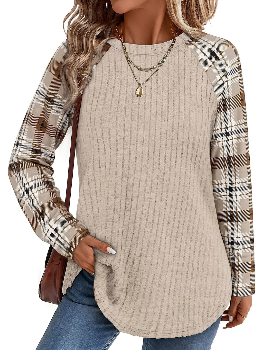 Relaxed Color-Block Long-Sleeve Top