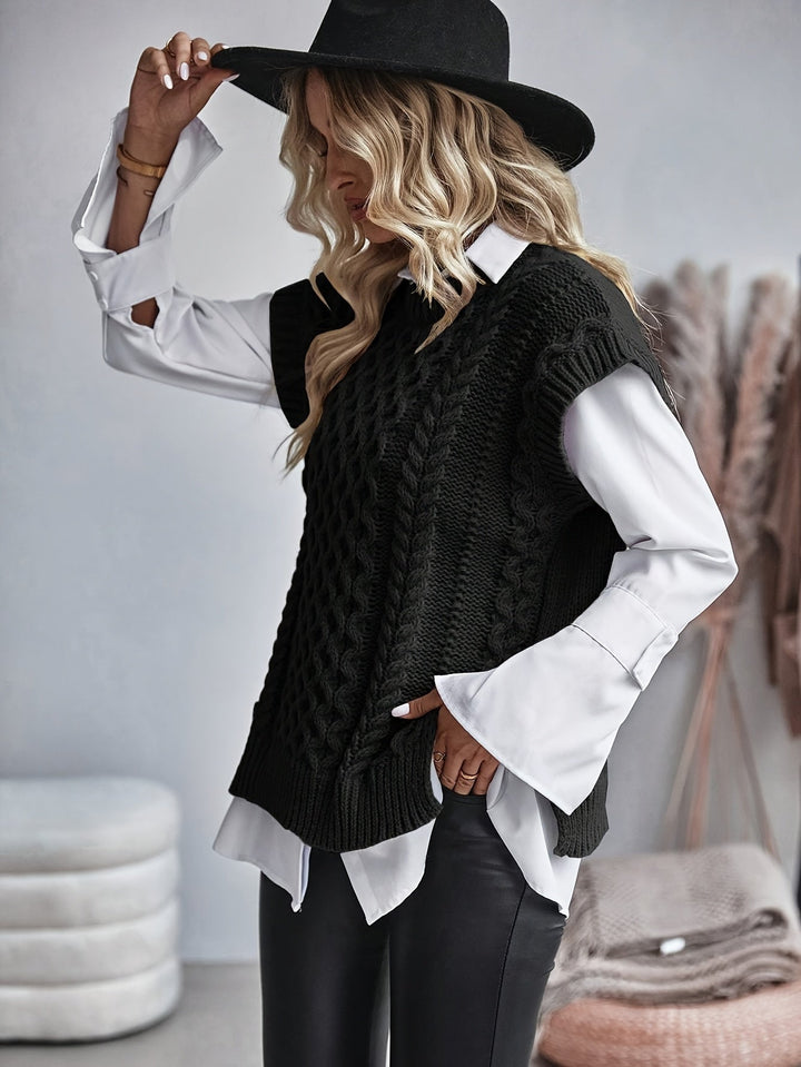 Cable-Knit Sweater Vest