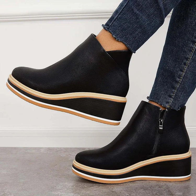 Sleek Platform Ankle Boots