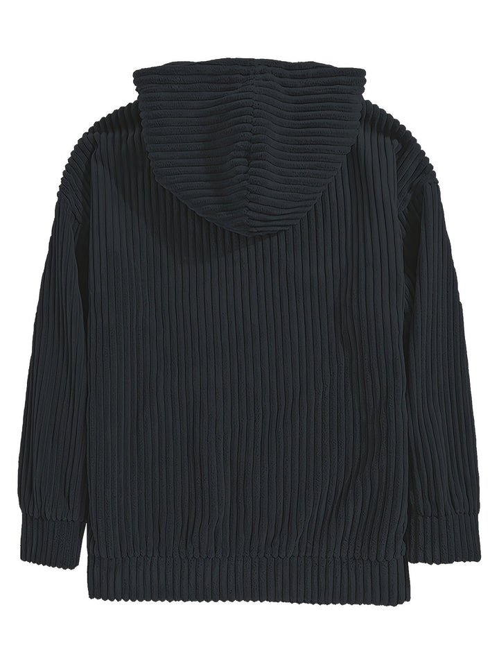 Ribbed Pullover Hoodie
