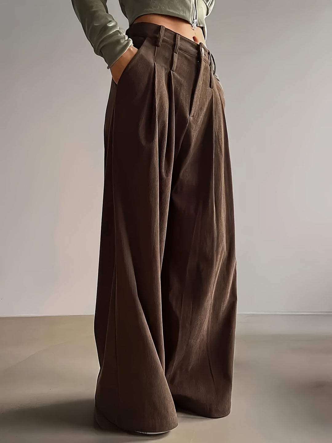Pleated Wide-Leg Pants