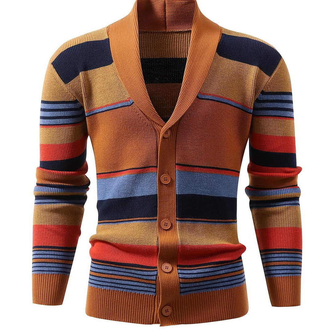 Classic Striped Knit Cardigan