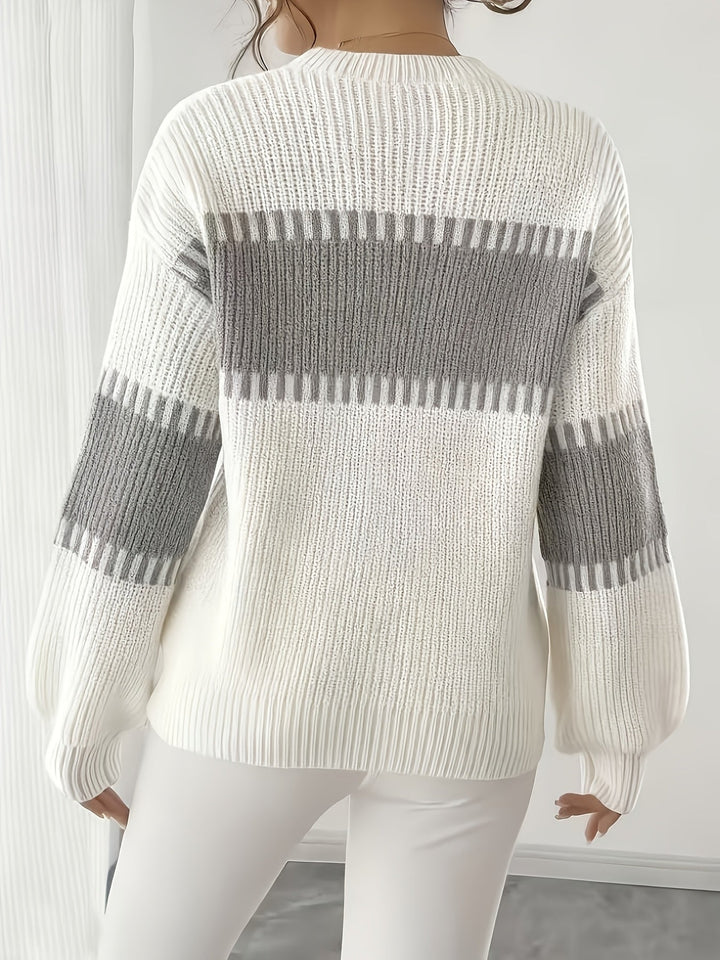 Colour-Block Striped Sweater