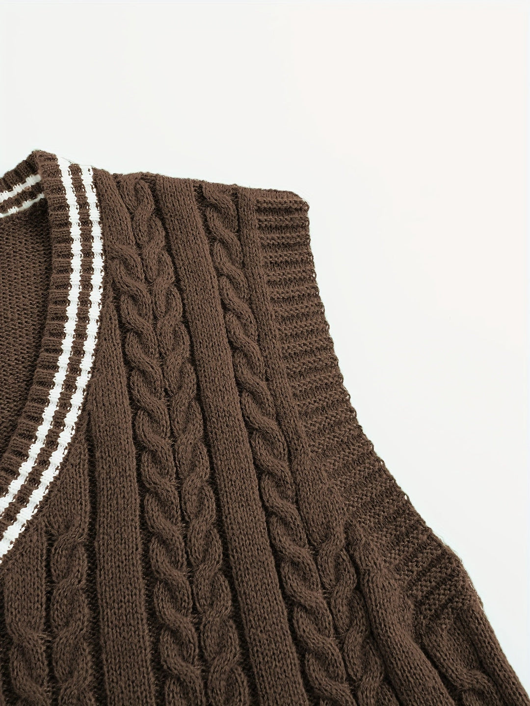 Cable-Knit V-Neck Sweater Vest