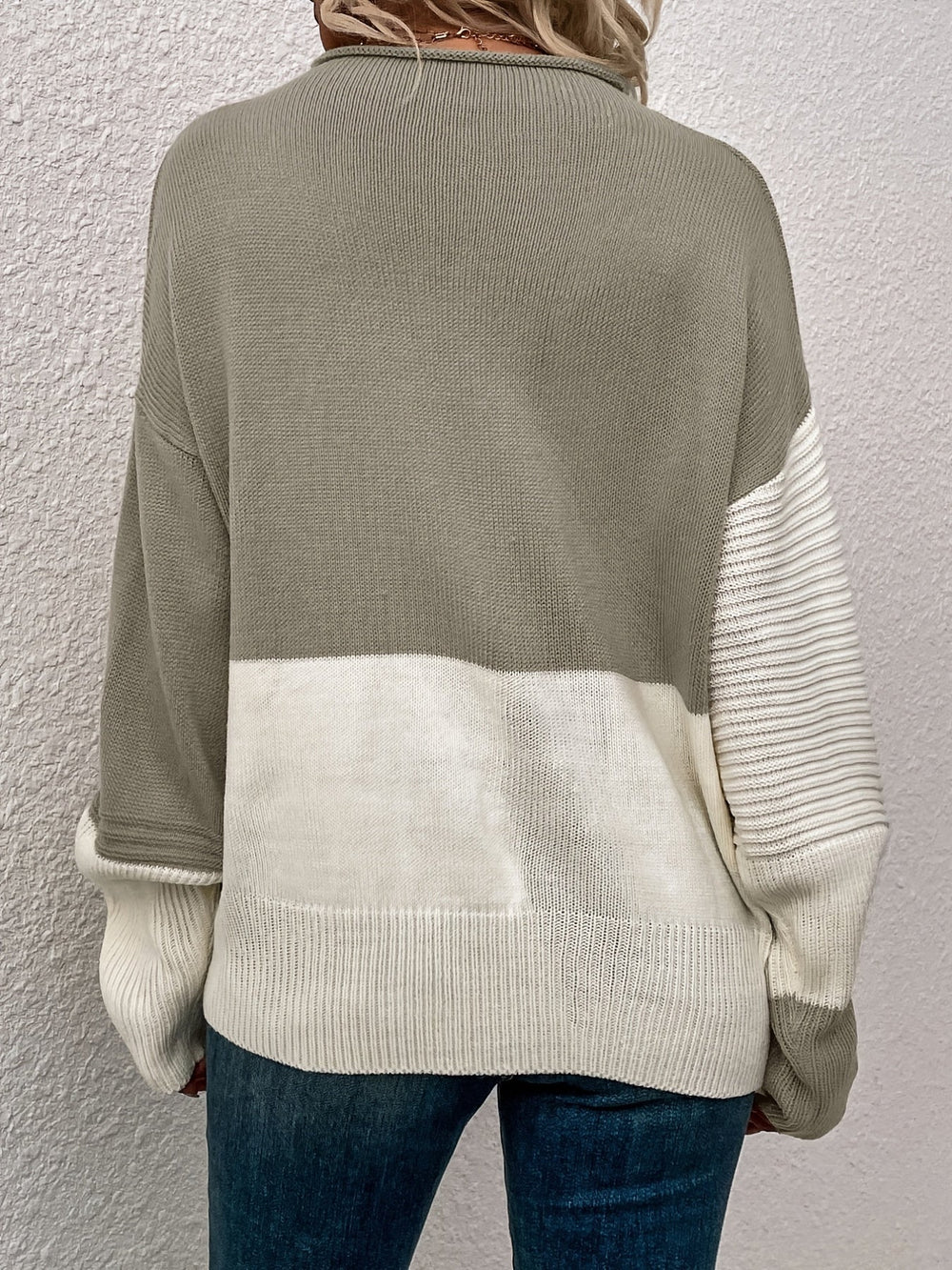 Color Block Relaxed Sweater