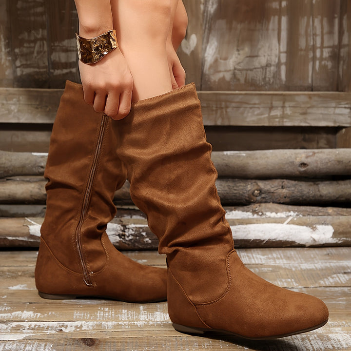 Slouched Mid-Calf Boots