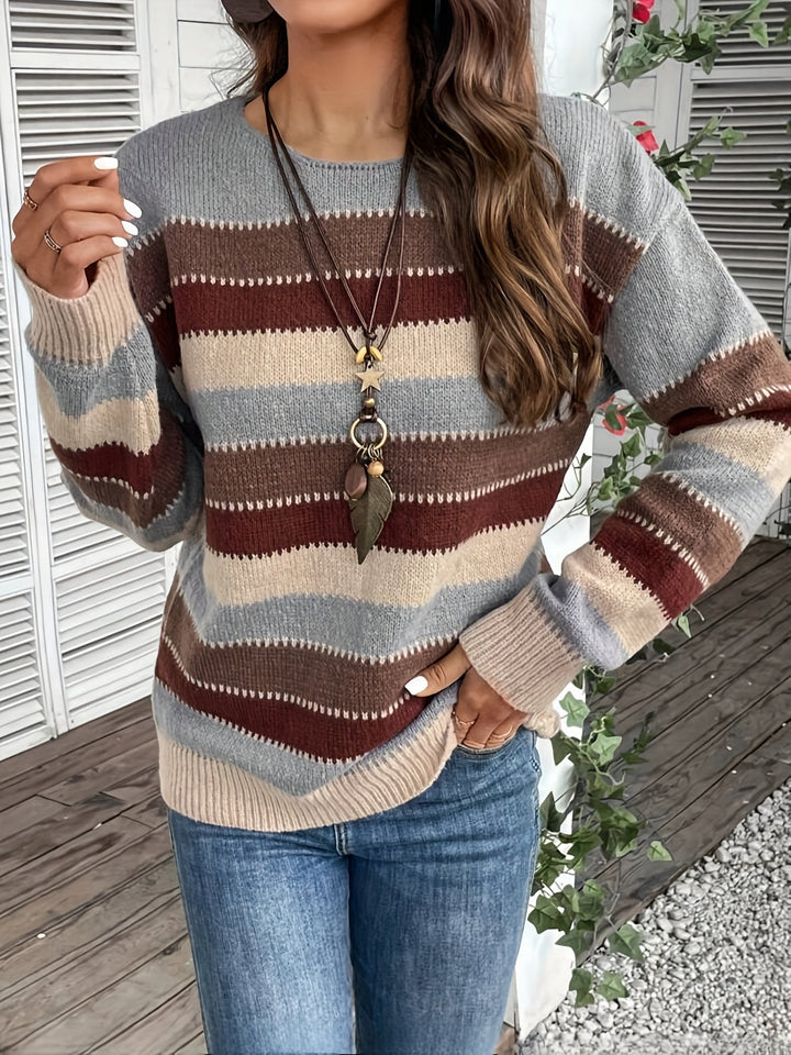 Striped Round-Neck Sweater
