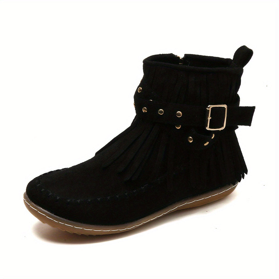 Fringed Western Ankle Boots