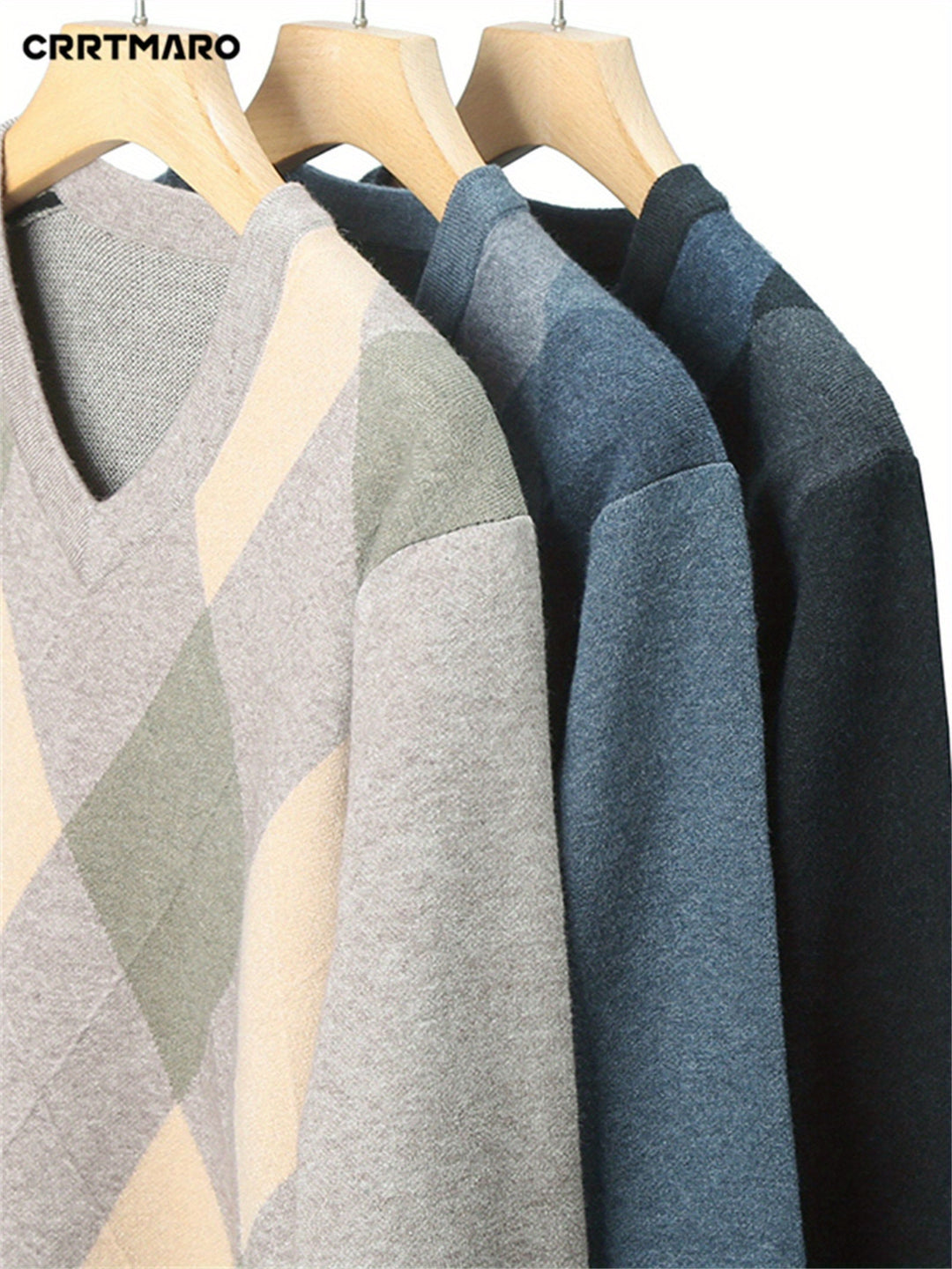 Classic Argyle V-Neck Sweater