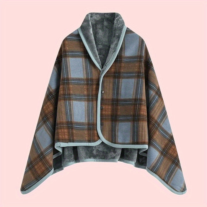 Buttoned Wrap Shawl