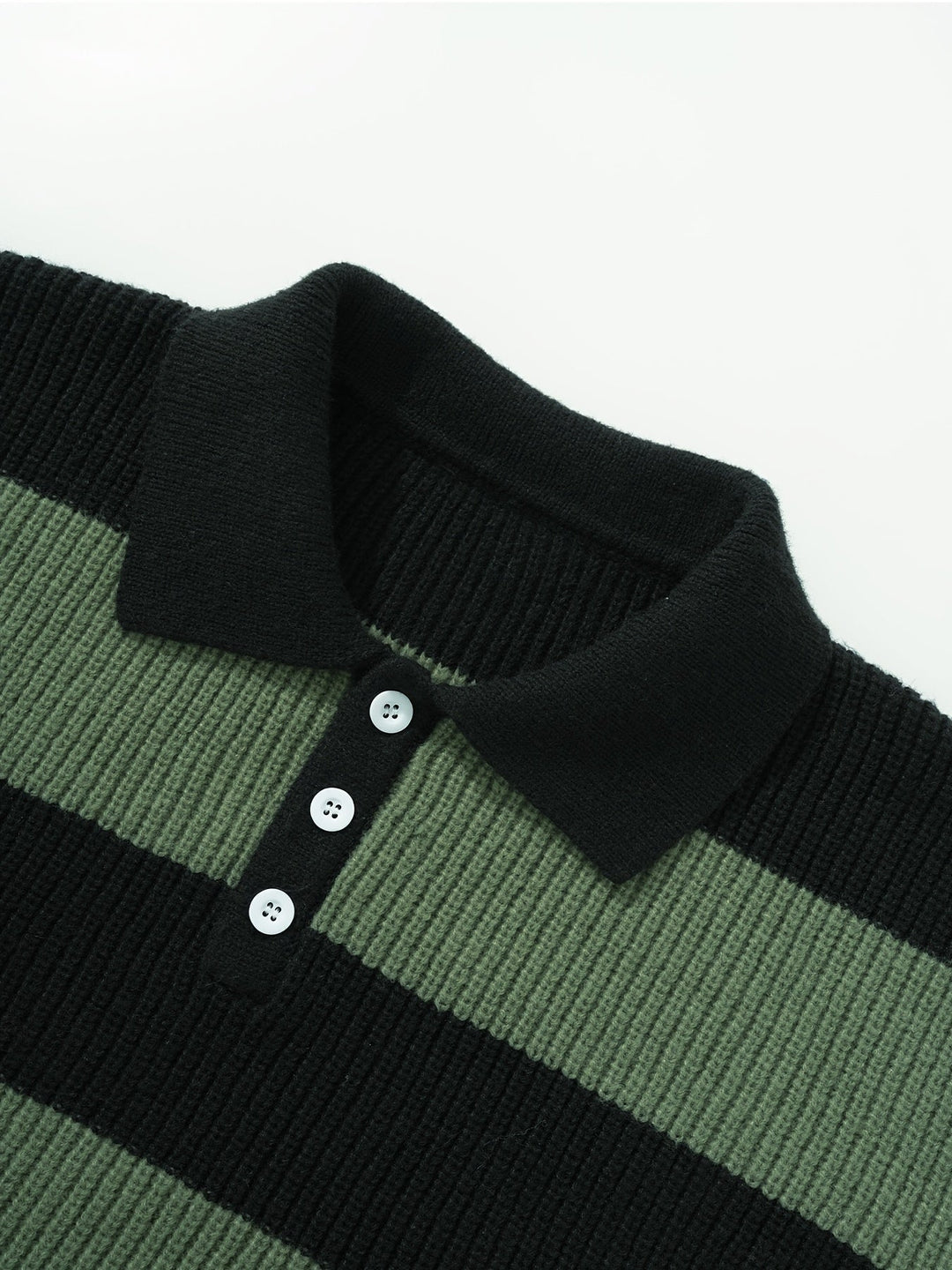 Color-Blocked Button-Neck Sweater